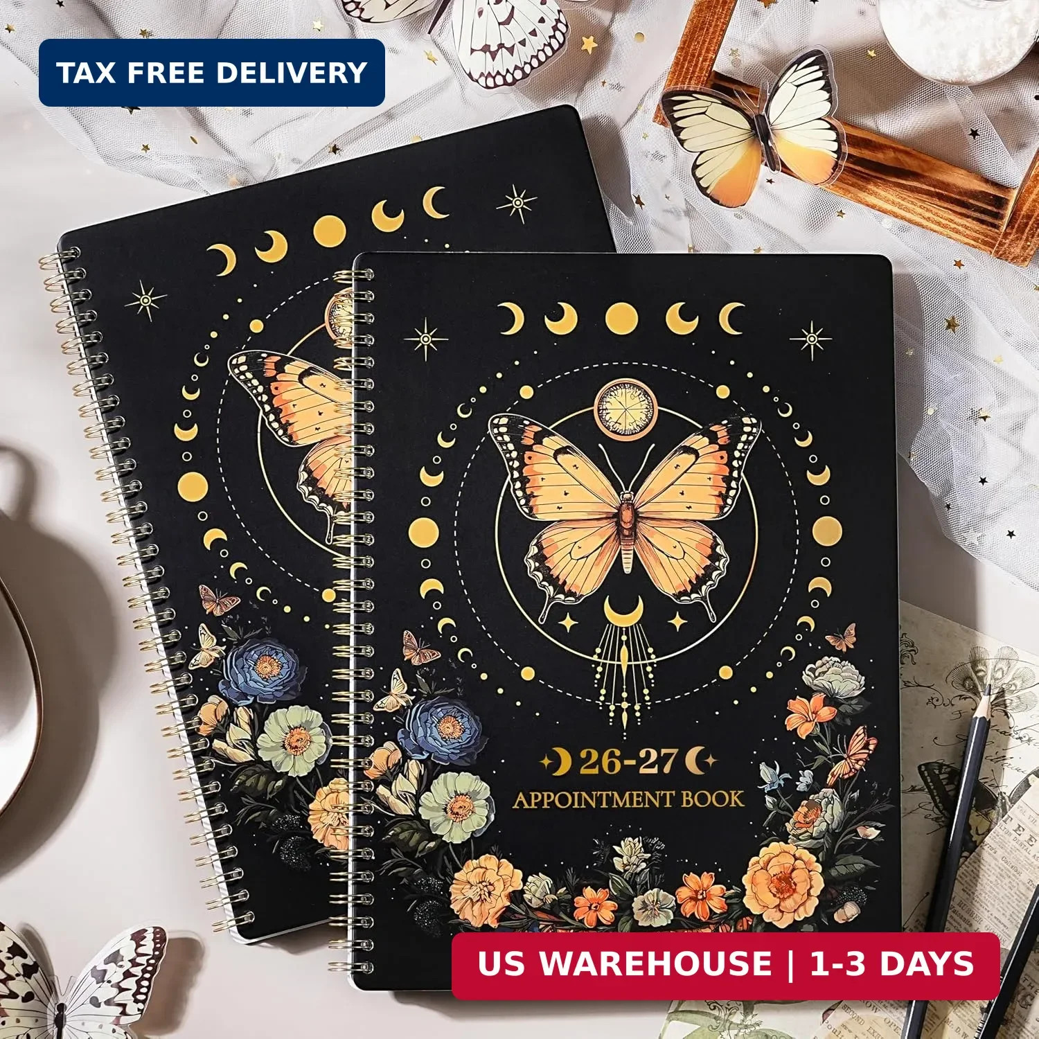 Appointment Book Planner 2026-2027 Daily Hourly 30-Min 9×11 Tabs Pocket