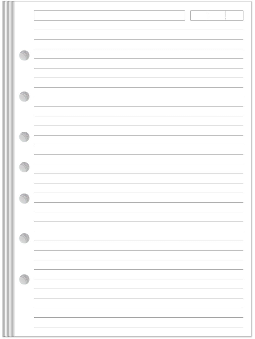 7-Hole Lined Paper Refills for Mini Binder – 100 5.8″ x 8.5″ – 7-Hole, White