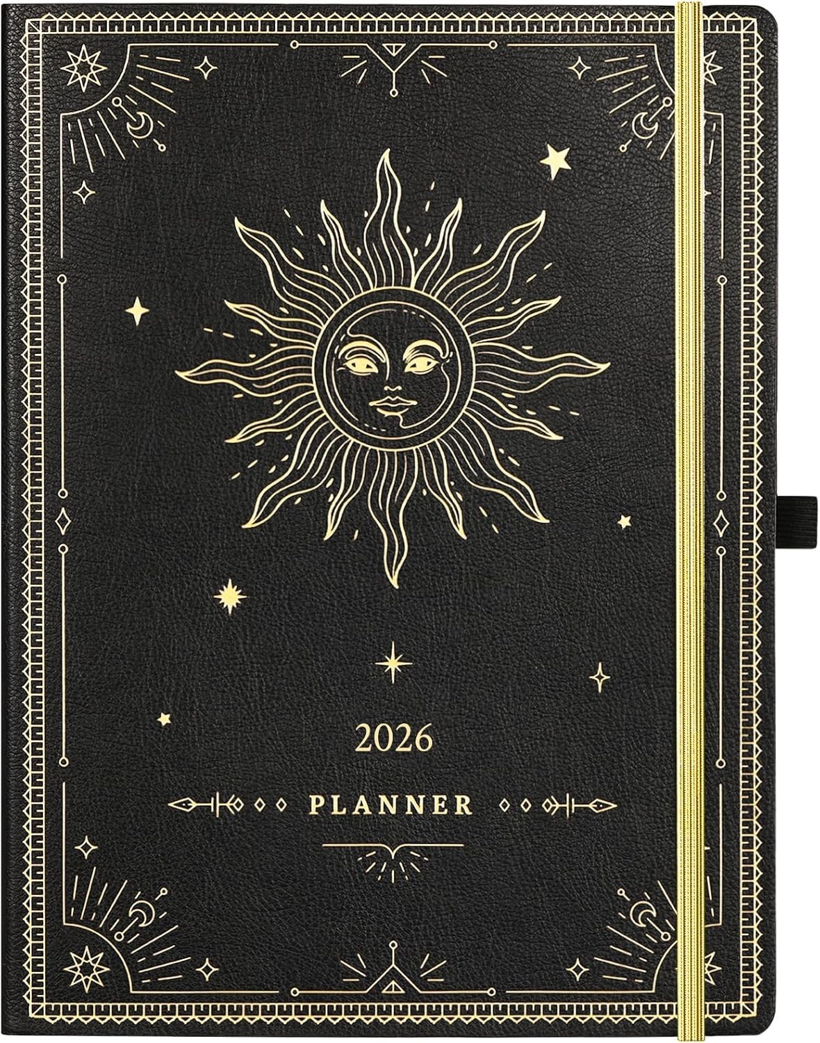 2026 Planner – Large Leather Cover, Weekly Monthly, Jan-Dec