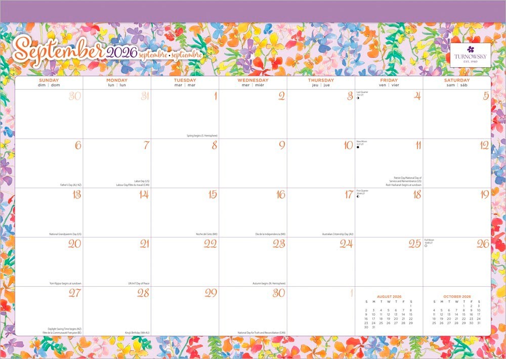 House of Turnowsky OFFICIAL | 2026 17×12 Inch Monthly Desk Pad Calendar