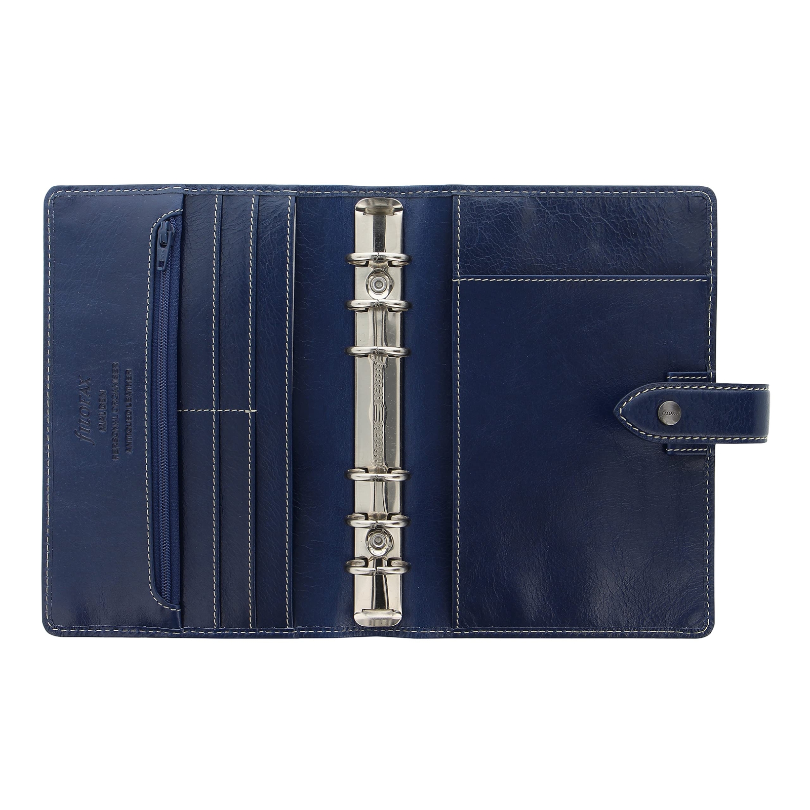 Filofax Malden Organizer Personal Size Navy – Tactile Full Grain Buffalo Leat…