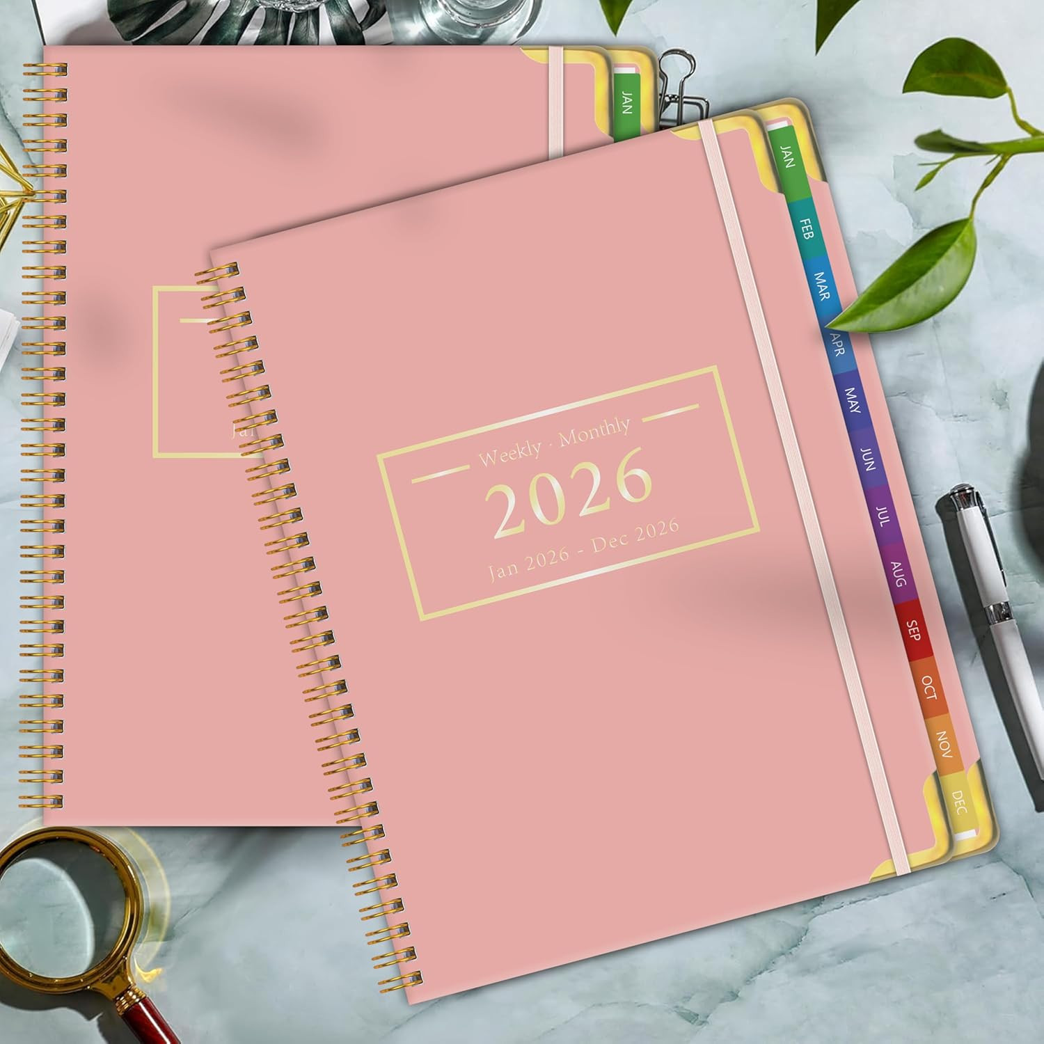 Planner -2026, Hardcover Weekly & Monthly Calendar Planner, January 2026 – Decem