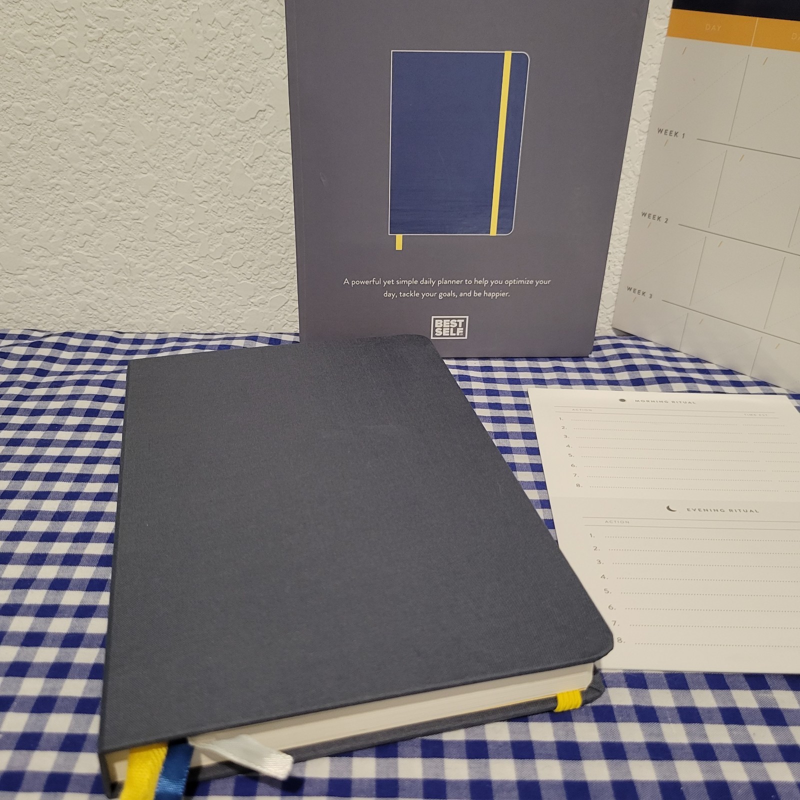 Best Self Self Journal Navy and Yellow Flagship Edition – OPEN BOX – CIB