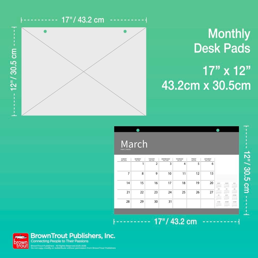 House of Turnowsky OFFICIAL | 2026 17×12 Inch Monthly Desk Pad Calendar