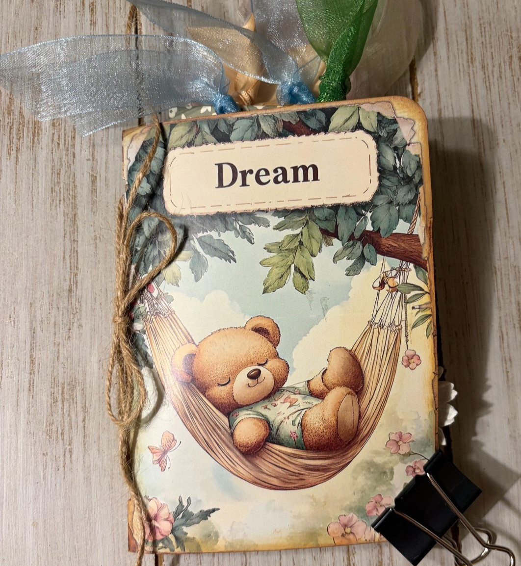 Junk Journal Handmade Booklet Book Vintage “Forest Animals” Pockets, Ephemera