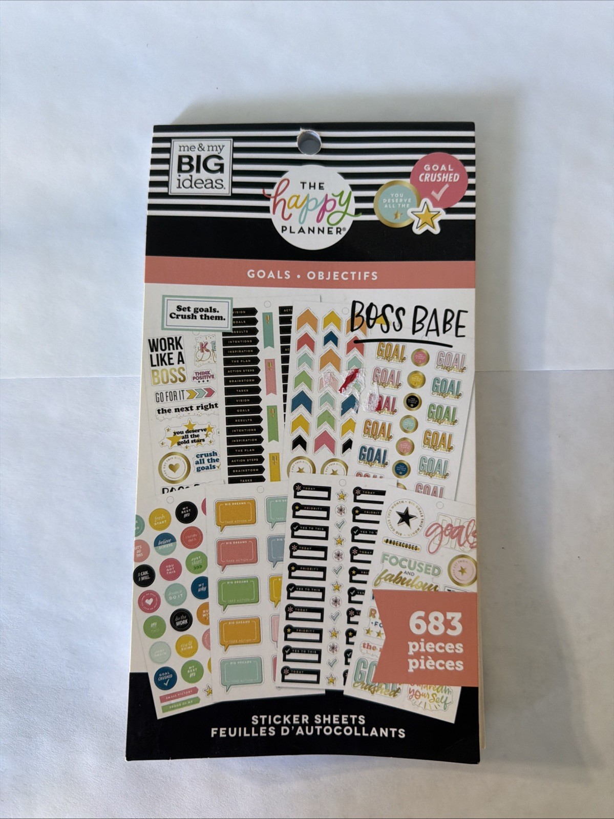 The Classic Happy Planner Goals Objectifs Value Pack Stickers 683 New
