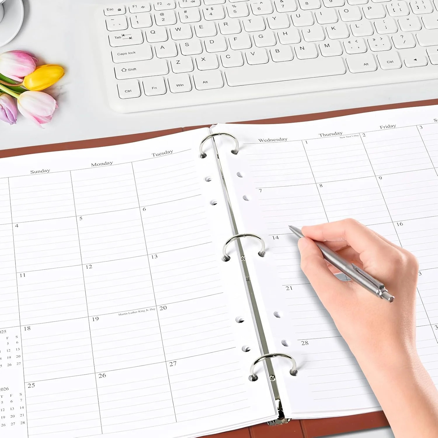 2026-2027 Monthly Planner Refill, A4 Letter Size Planner Inserts for 3 Ring, 8.5