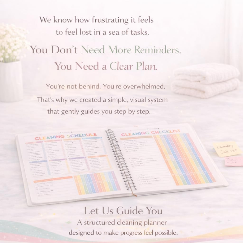 Durable Laminated Cover, For Adults, Schedule, Daily & Weekly To-do List