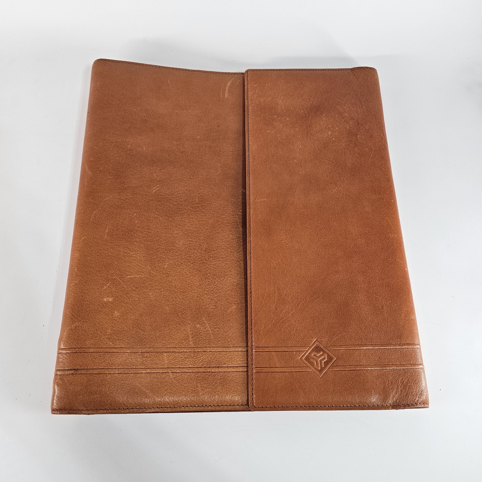Laipe Leather Portfolio 4 Ring Binder Tan Lawyer Formal Document Note Pad Italy