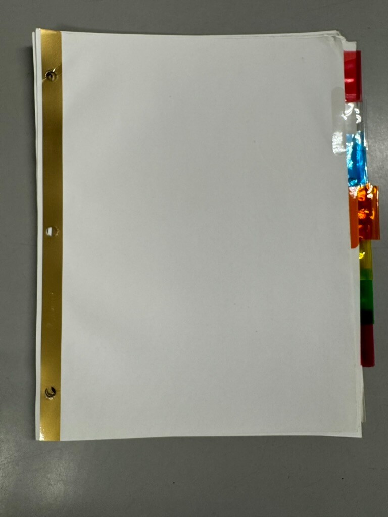 Large Set of 67 Tab Dividers – Various Colors and Styles – Paper + Plastic