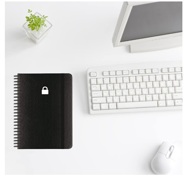 New Nokingo Spiral Password Book with Tabs – 5×7 inch Inch, Black