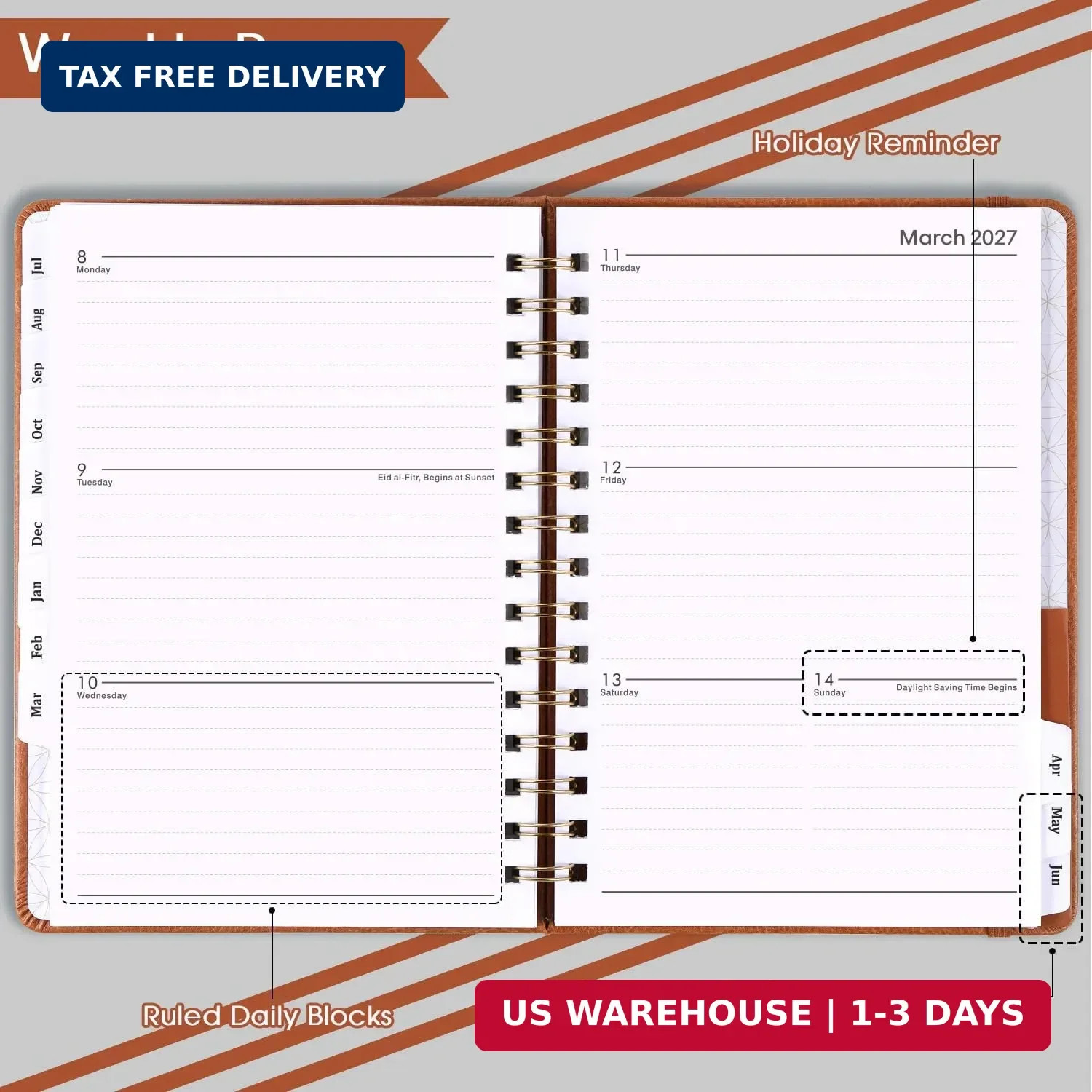 Planner 2026-2027 – Weekly & Monthly 2026-2027 Planner with Twin-Wire Binding, J