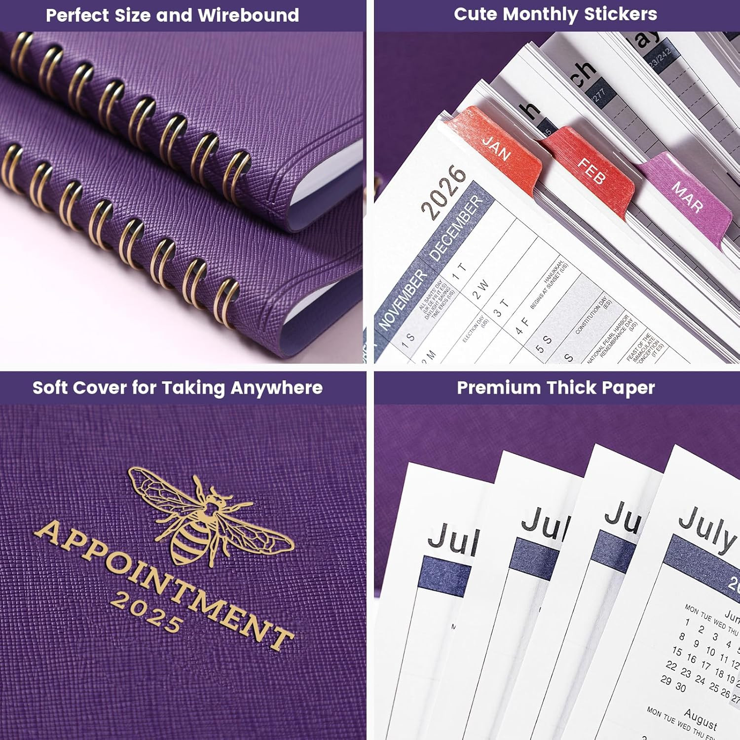 2026 Appointment Book – 30 Minutes-Hourly, Weekly ＆ Monthly Calendar Planner 202