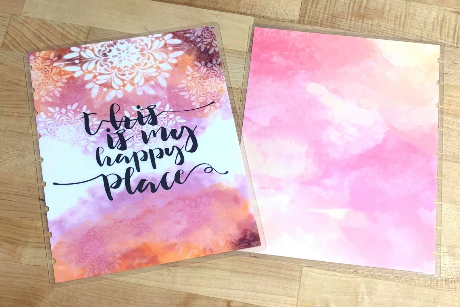 ‘This is my Happy Place’ Quote Watercolor Cover Set 4 use w/ the Happy Planner-