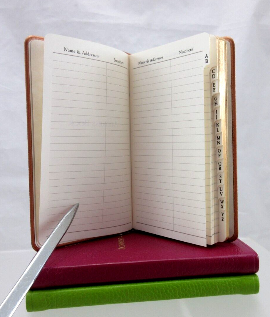 Address Book Pocket Size 3×5″ Soft Leather Cover Graphic Image List$40 Rose Gold