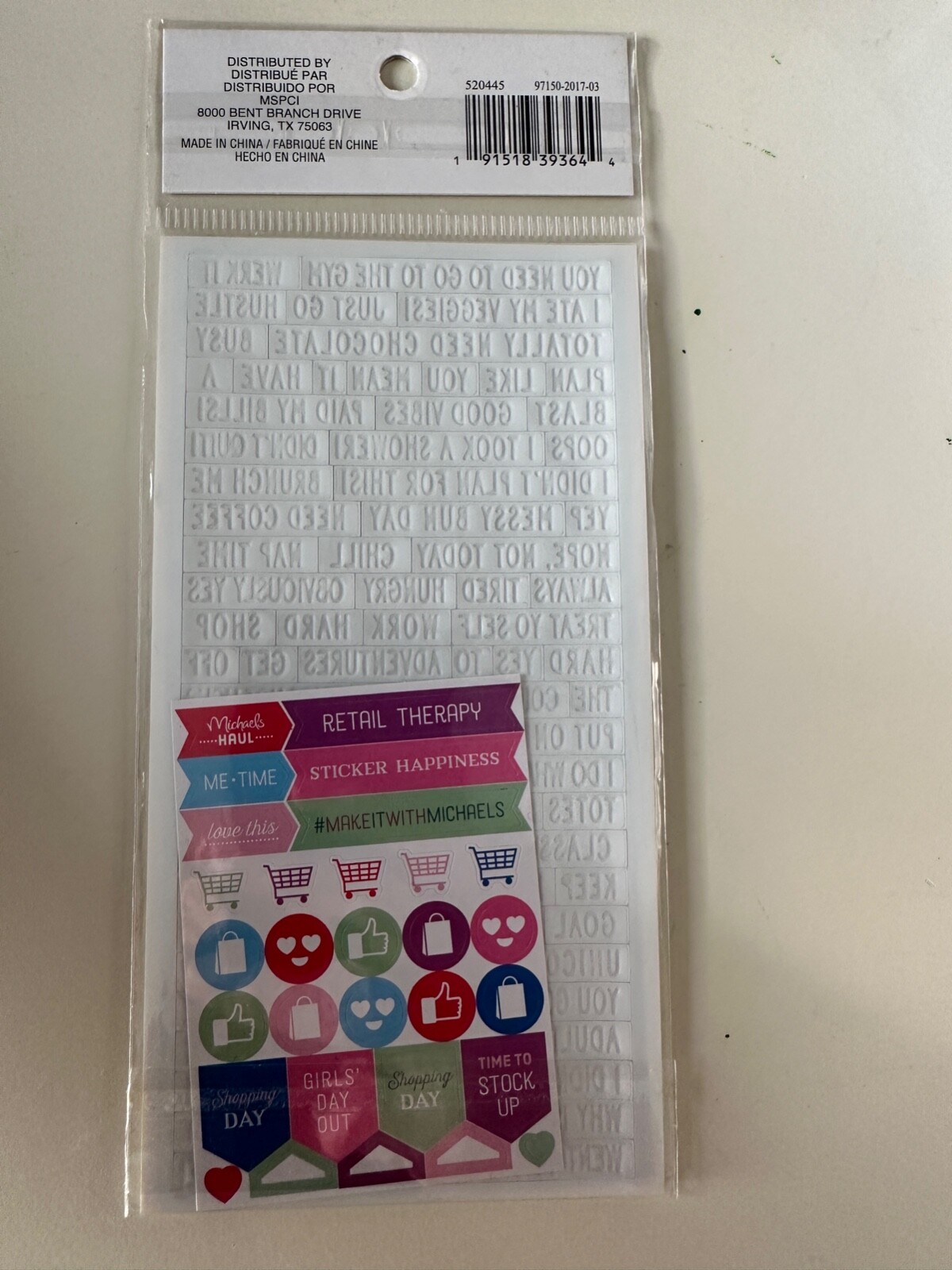 Recollections 243PC Planner Accessories Sticker Words Goals Sleep In Pd My Bills
