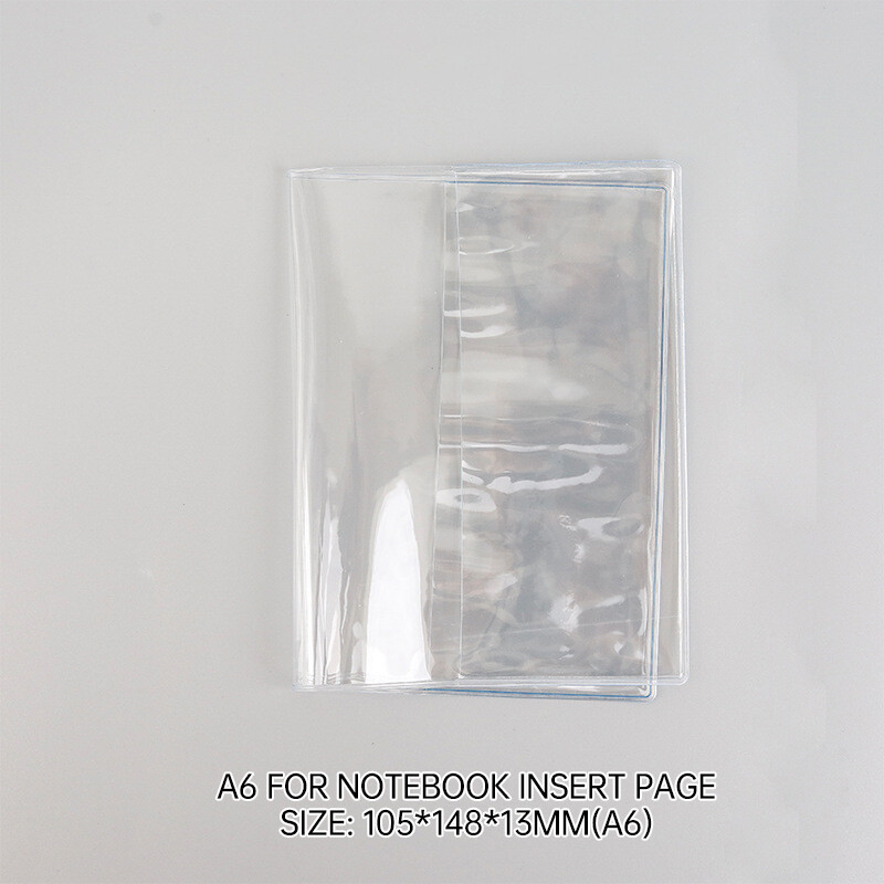 PVC Transparent Notebook Cover A5/A6 Waterproof Journal Planner Protective Cover