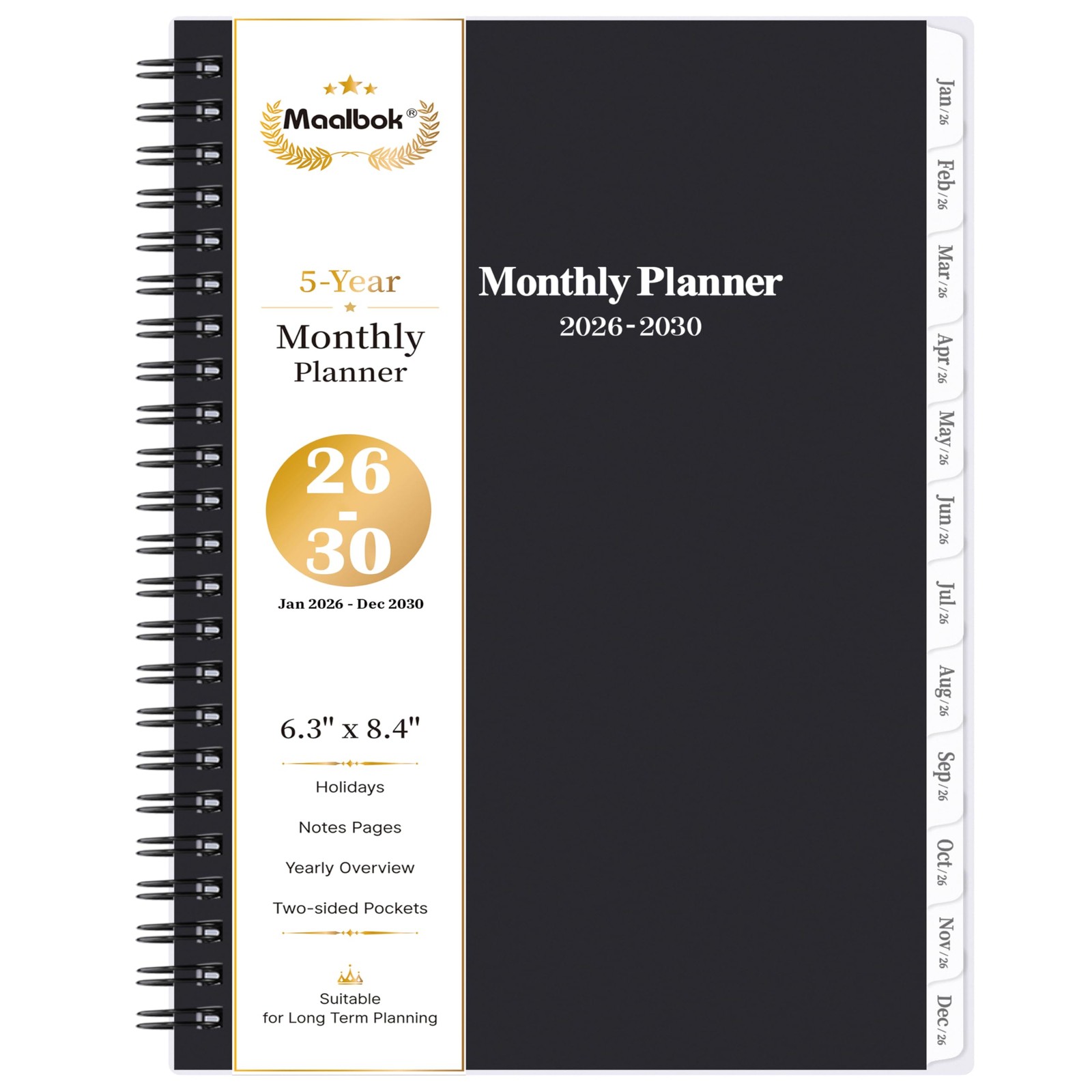 2026-2030 Monthly Planner/Calendar – 5 Year Planner 2026-2030 with Tabs, Jan …