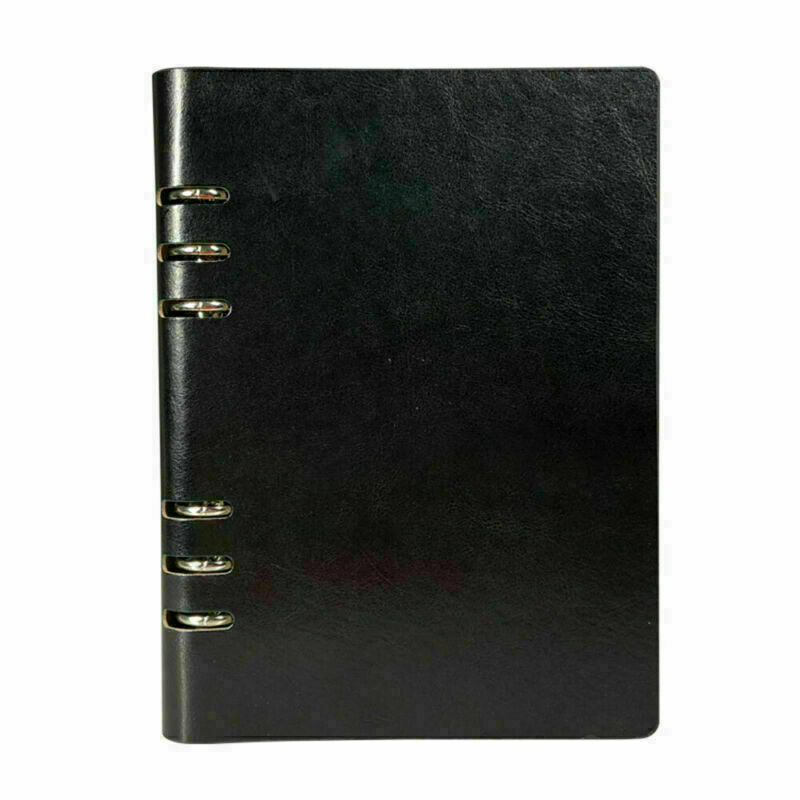 A5 Classic Refillable Notebook Loose Pocket Leather 6 Holes Ring Binder 11 color