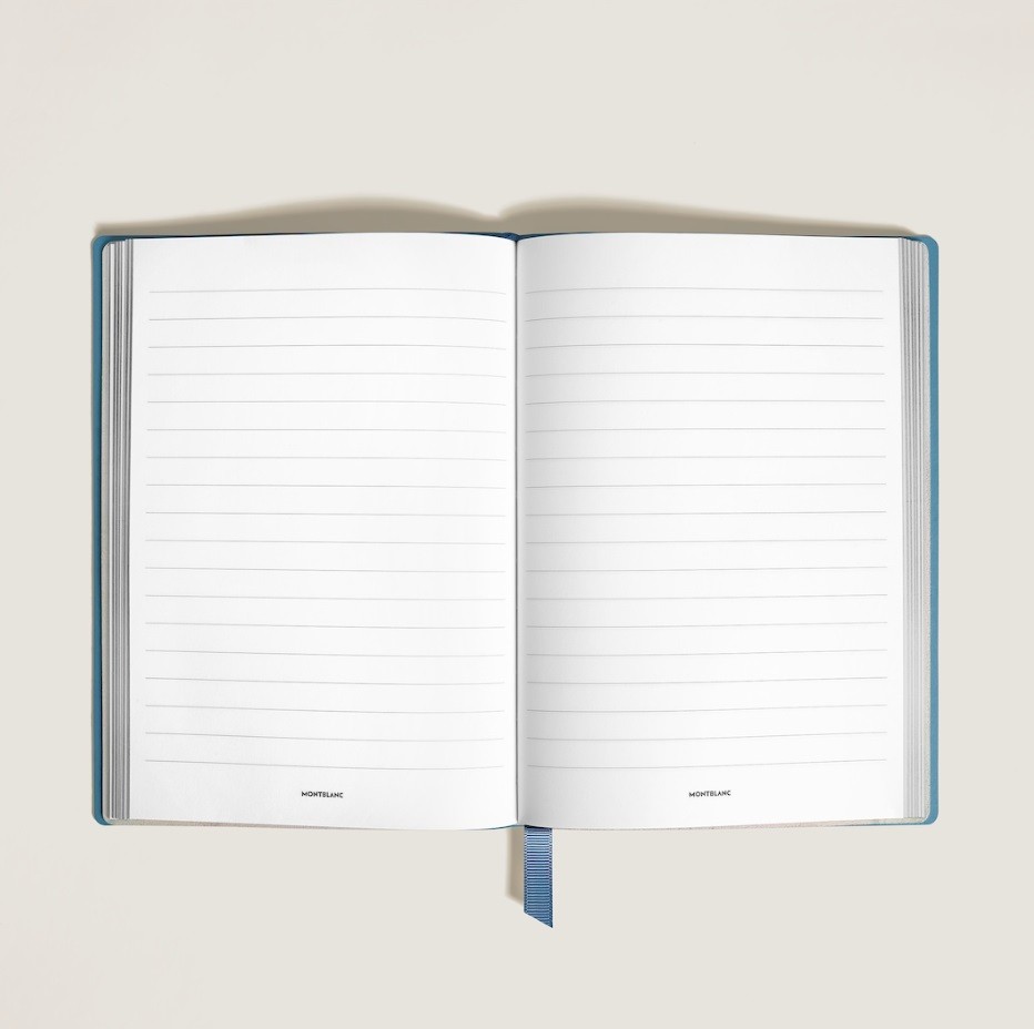 Montblanc Notebook #146 “4810 Small Smoky Blue” Lined Silver Cut Notebook 134710