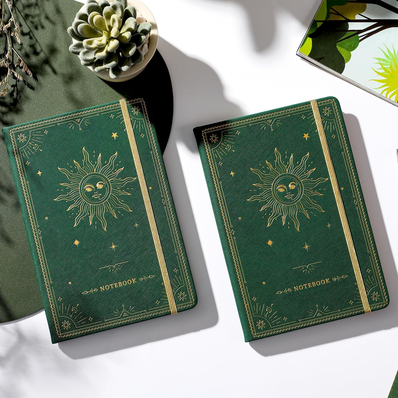 Artfan Ruled Notebook/Journal – Premium Thick Paper Faux Leather Dark Green
