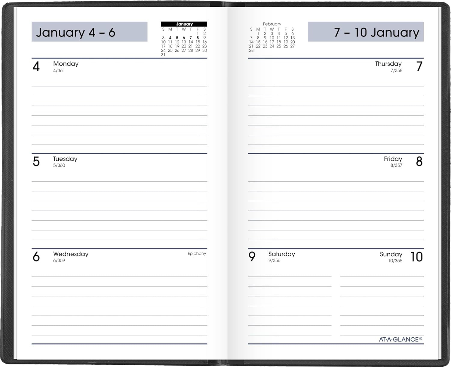 2027 Dayminder Pocket Planner, Weekly, 3.5″ x 6″, Black (SK480027)