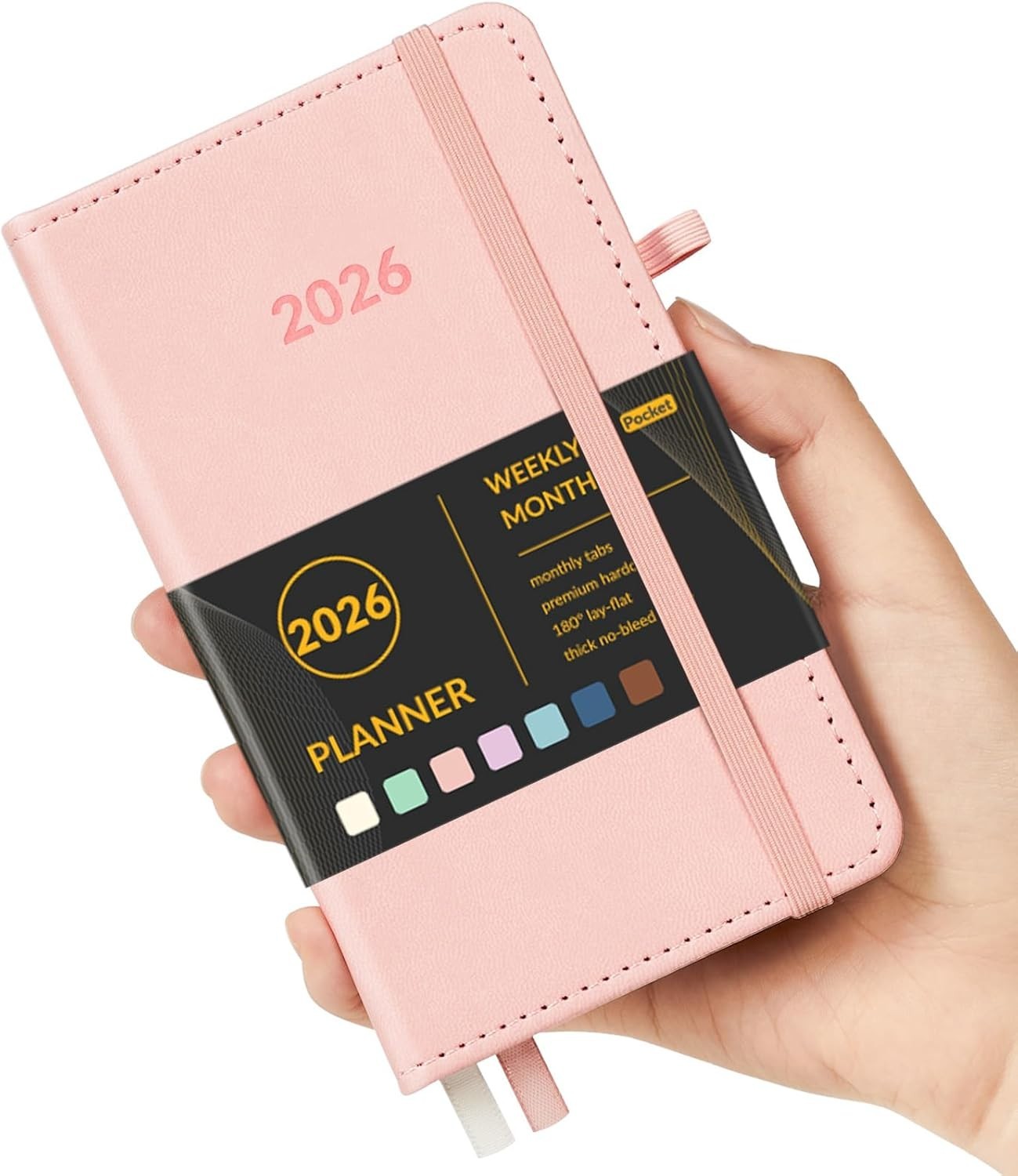 Pocket Planner 2026 Weekly Monthly Planners with Month Tabs for Purse 3.5″ x 6″