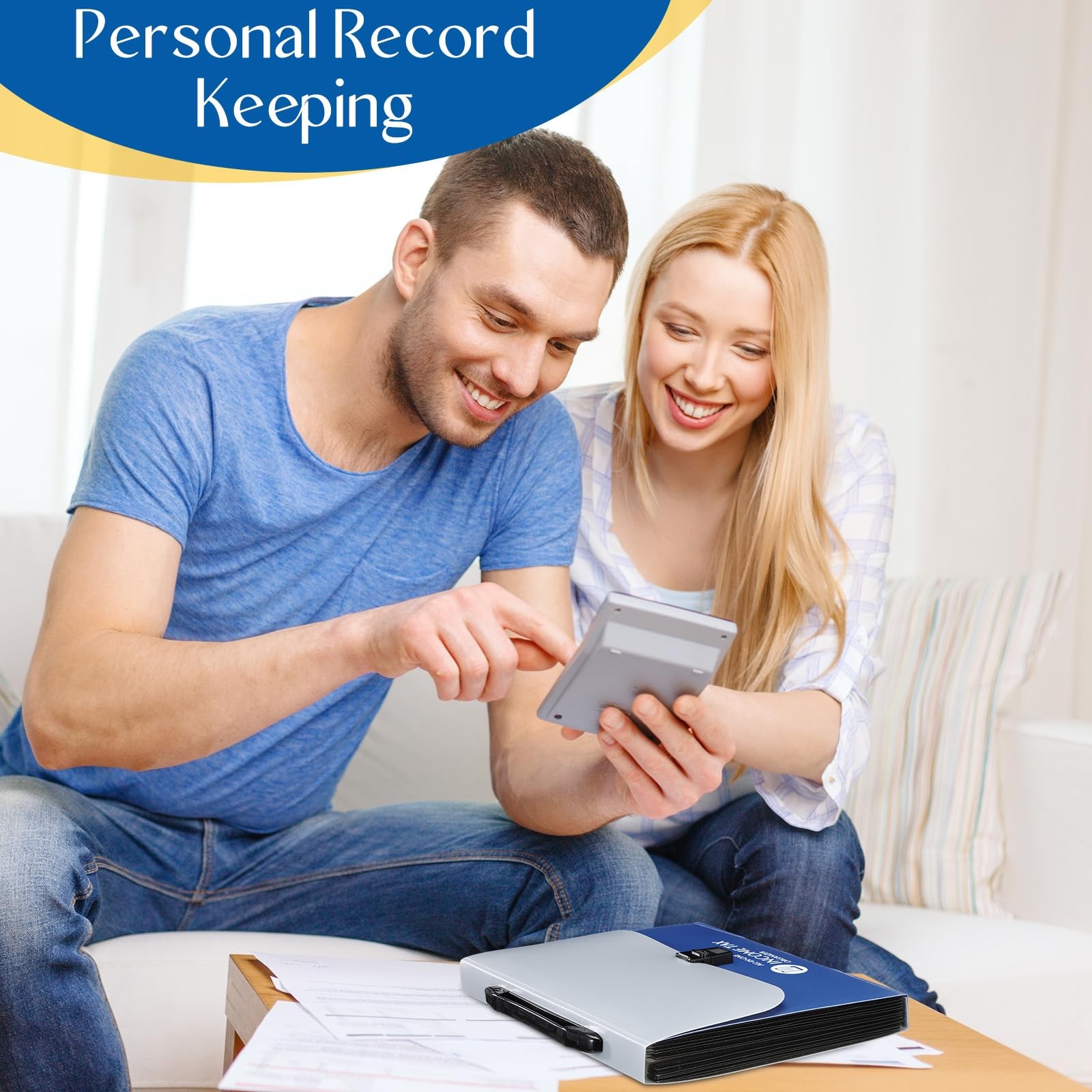 Janlaugh 1 Set Tax Record Organizer All in One Income Document Blue