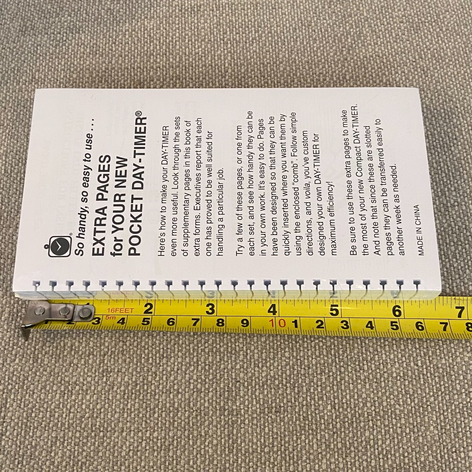 Pocket Day-Timer Assortment Extra Pages Spiral Refill 6 1/2″ X 3 1/2″ – NEW