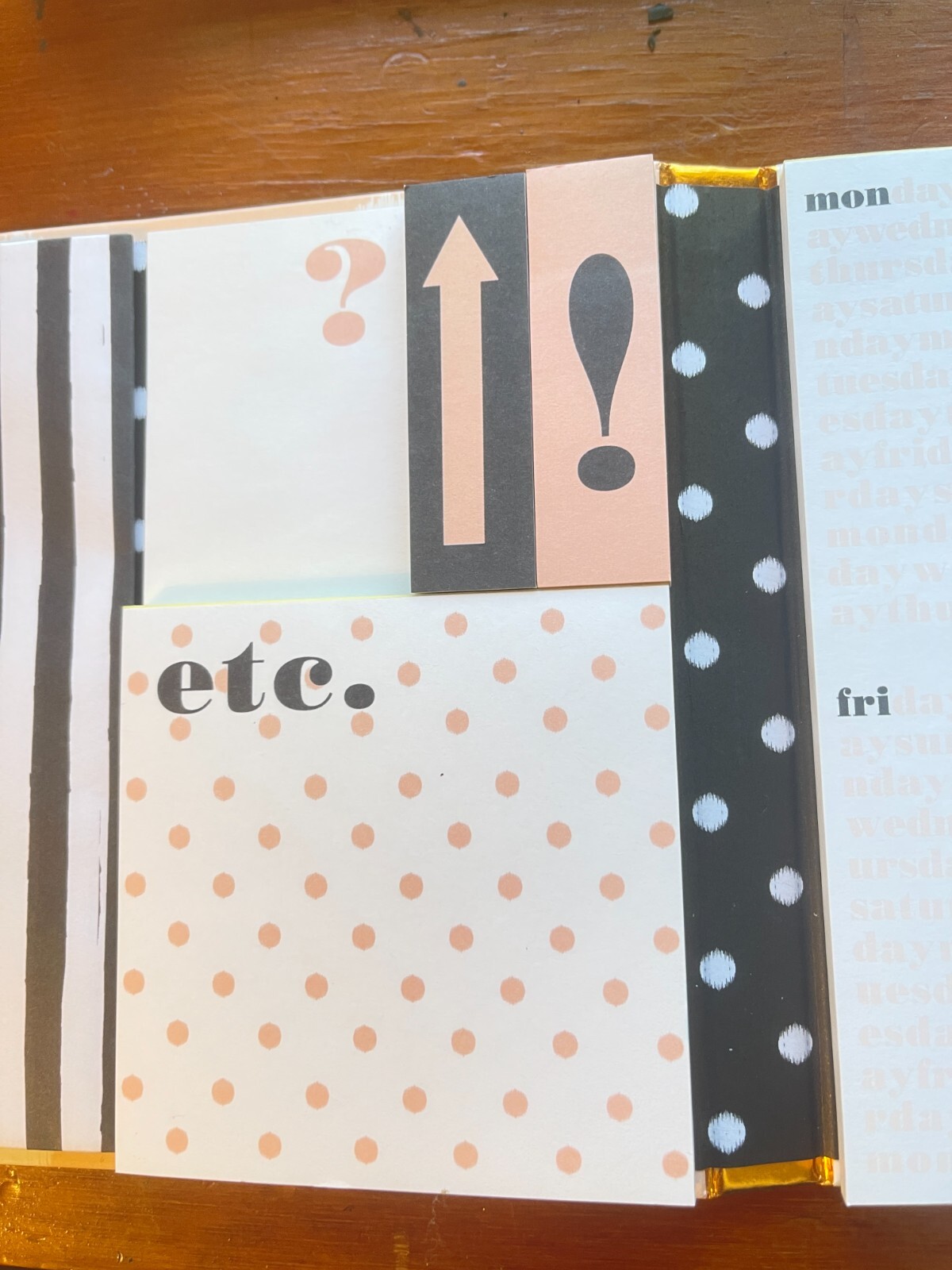 Cute “Uni” whimsical planner/calendar with sticky note pads New