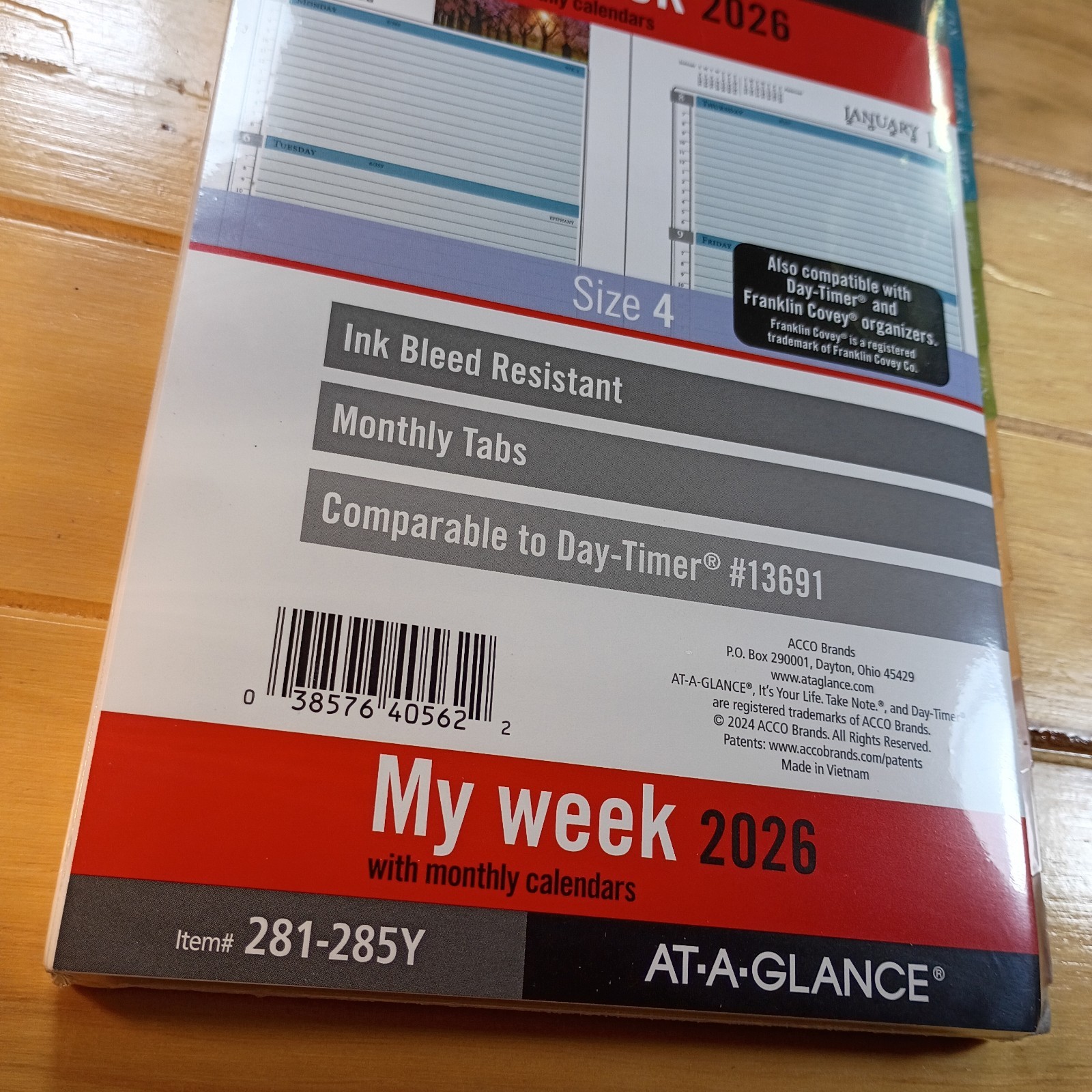 AT-A-GLANCE My Week 2026 Size 4 With Monthly Calendars Item #281-285Y New