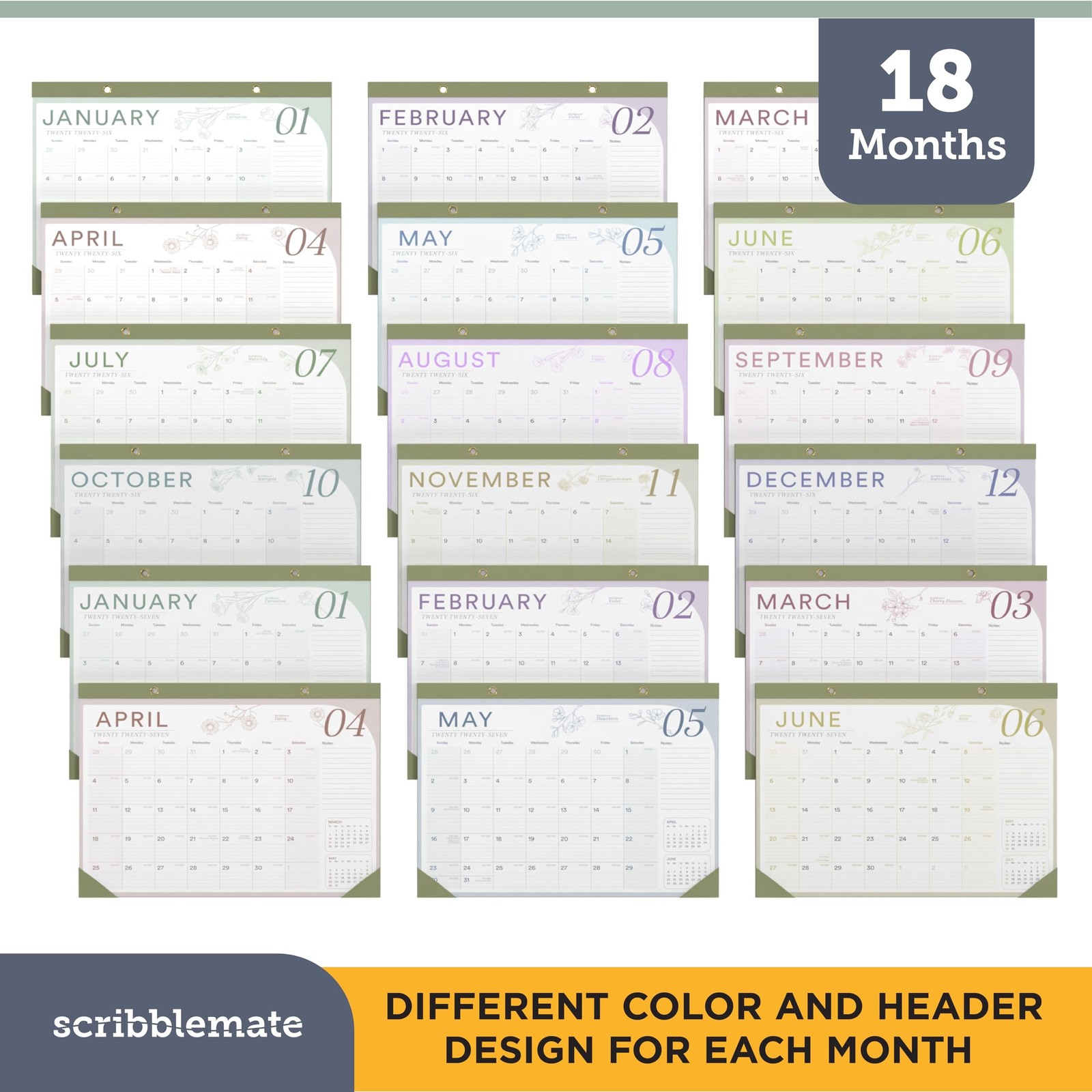 2026 Desk Calendar 17×12 Runs Until June 2027 Work Calendar with To-do List &…