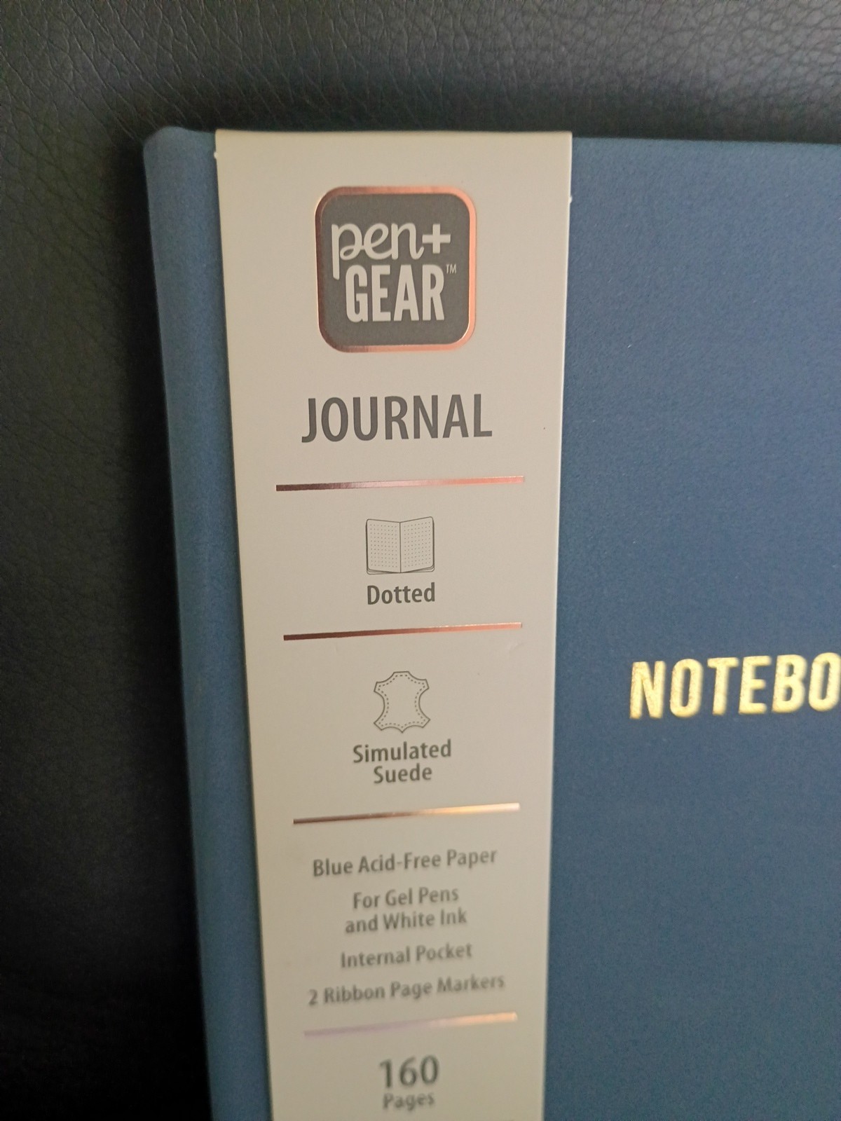 Dotted Notebook Acid-Free 160 Pages Suede Cover Internal Pocket Ribbon Markers