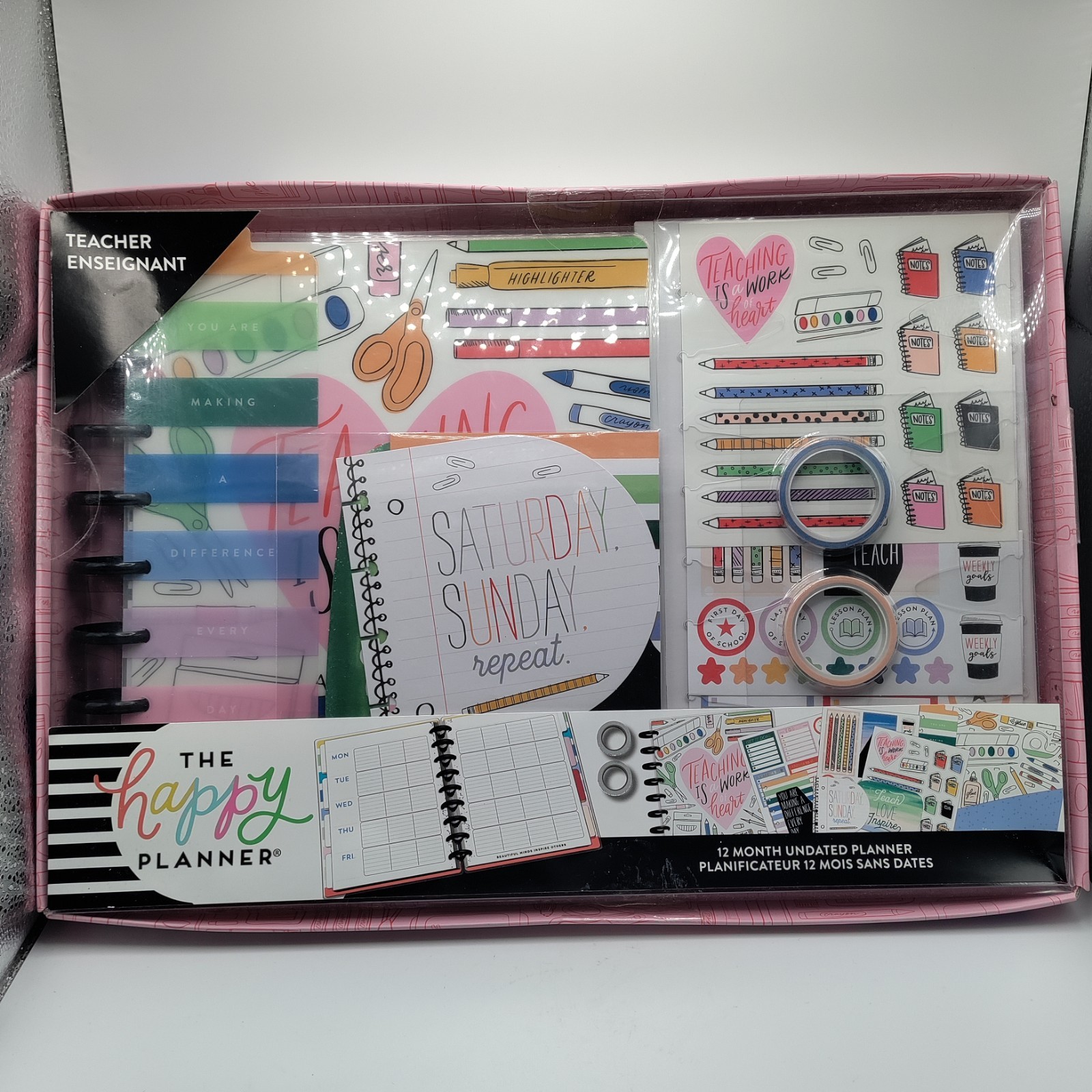 The Happy Planner 12-Month Undated Teacher Planner W/Accessories-See Description