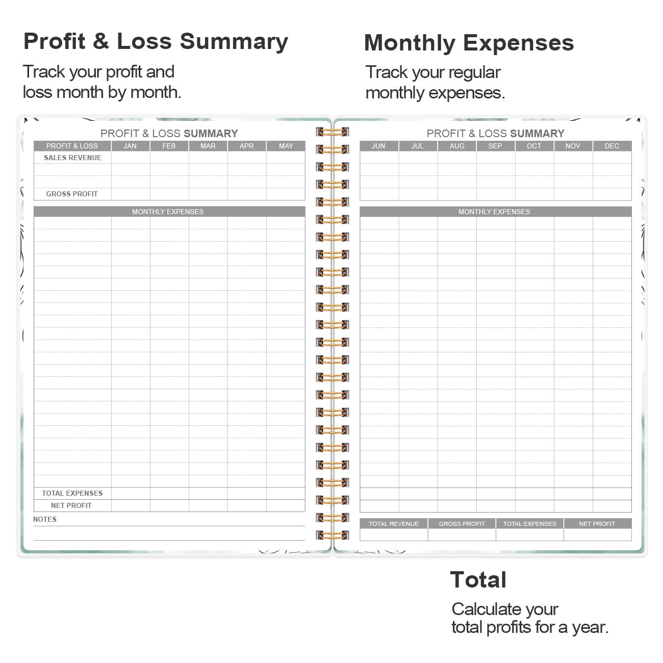 Income & Expense Tracker, Accounting Bookkeeping Ledger A5(8.5 x 5.5) Teal
