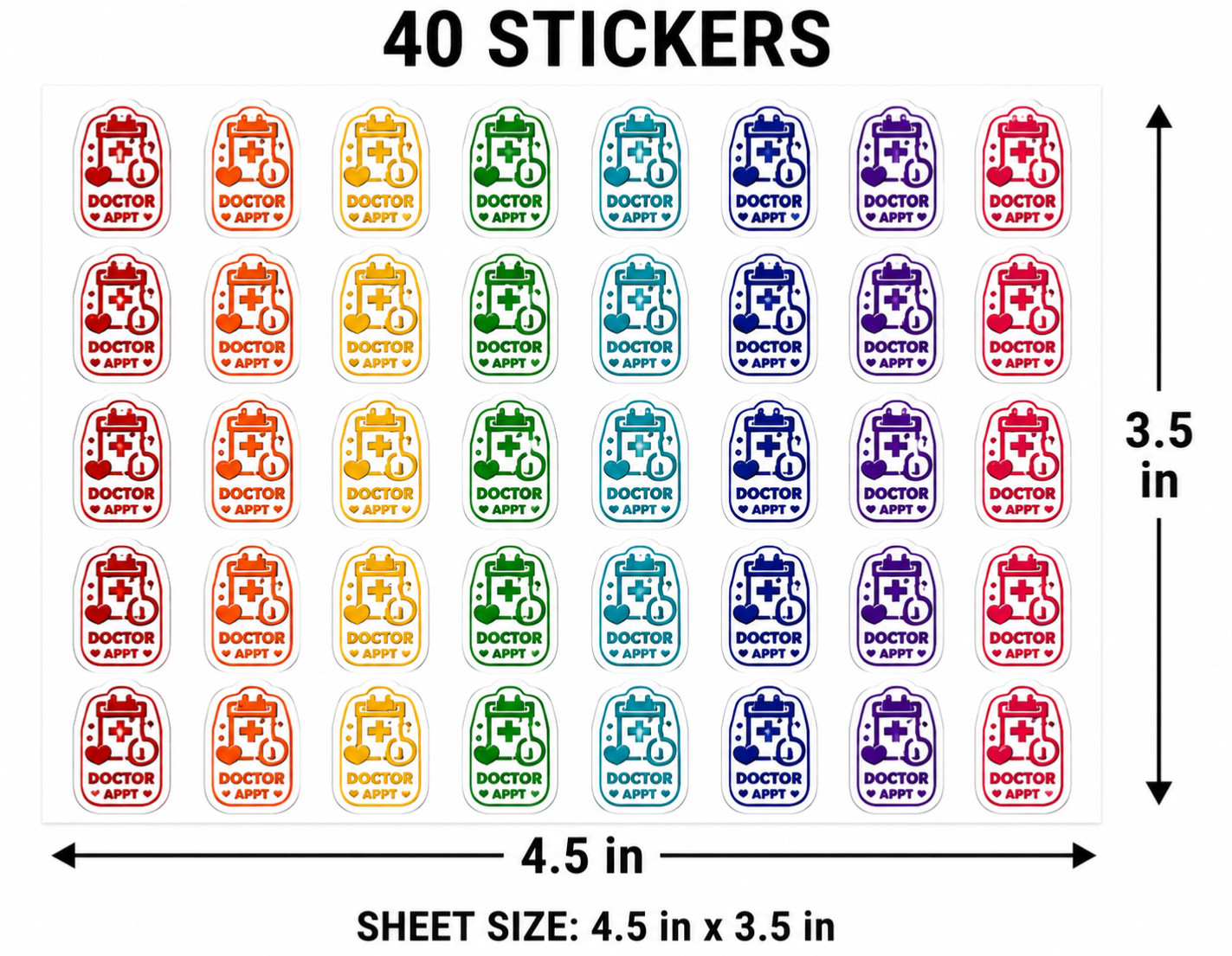 Dayplanner Daytimer Reminder Stickers 1/2inch Calender on 4.5×3.5 inch card