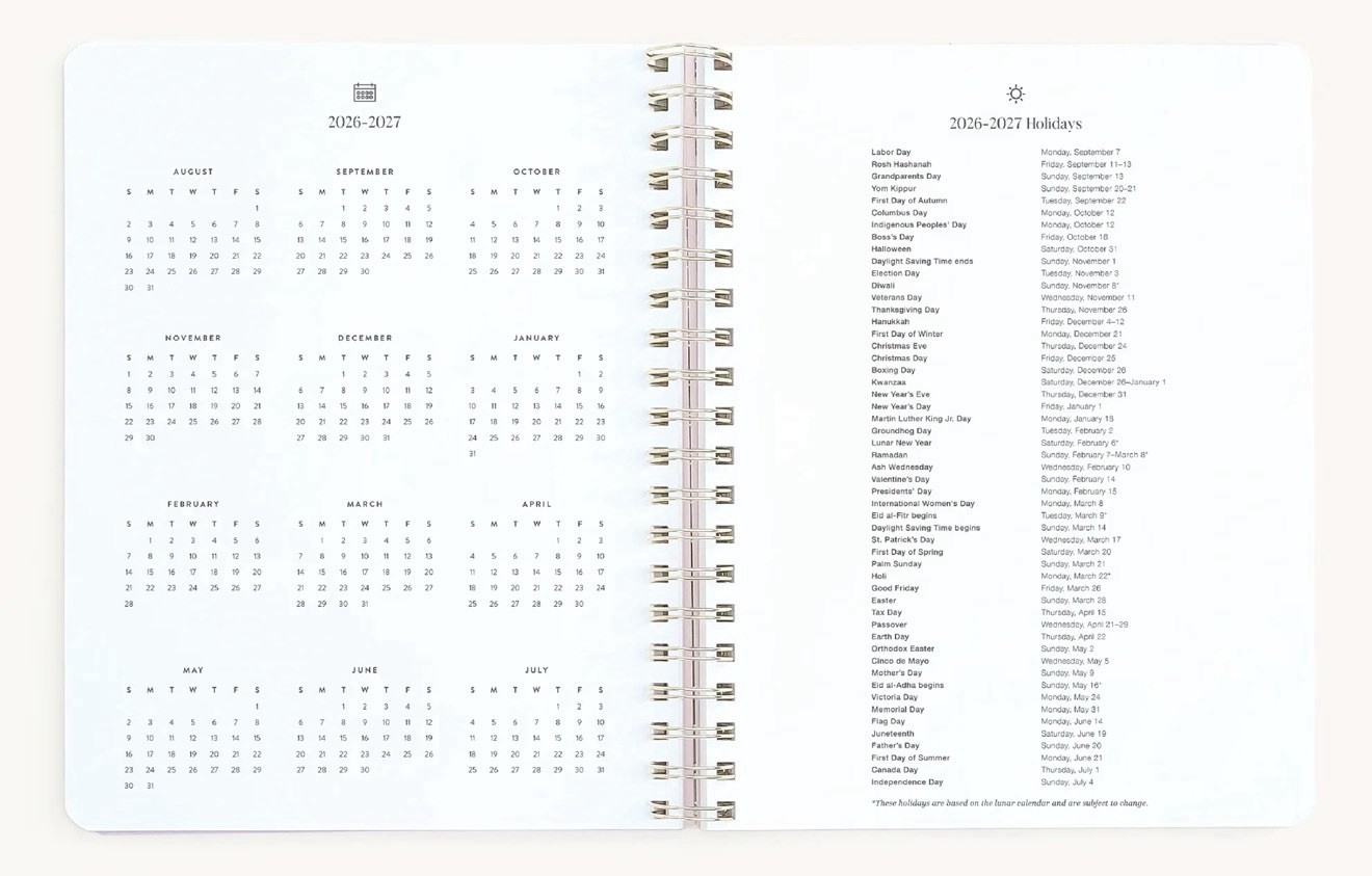 NWT Simplified by Emily Ley 2026-2027 Blue Floral Large Softcover Weekly Planner