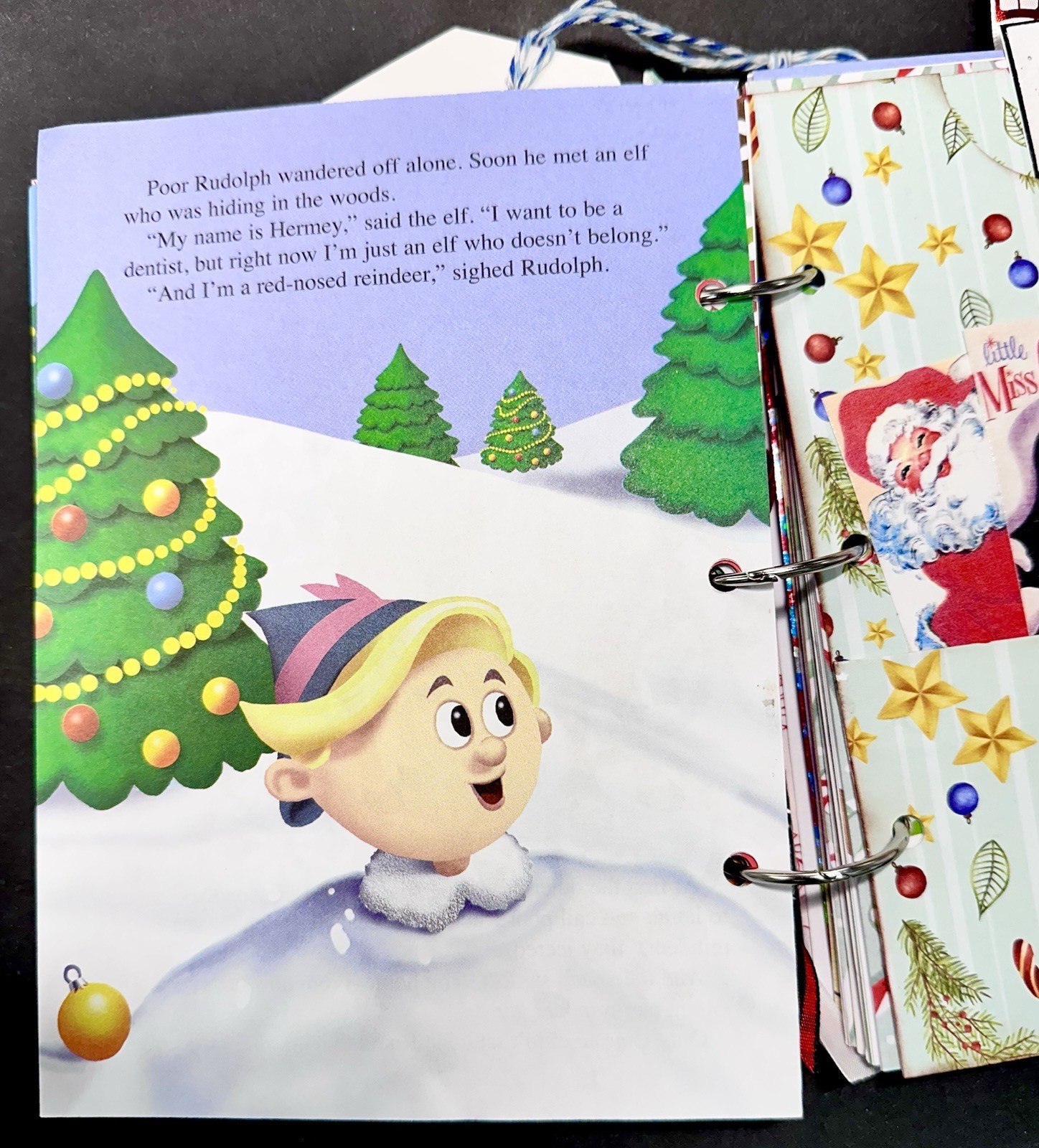 RUDOLPH Christmas Junk Journal Little Golden Book W/Embellishments & Glue Pen…