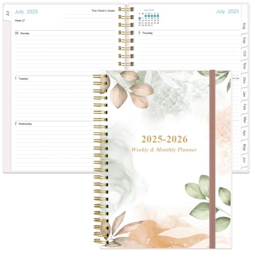 2025-2026 Planner – Academic Planner 2025-2026 from July 6.4″ x 8.5″ Rose Leaf