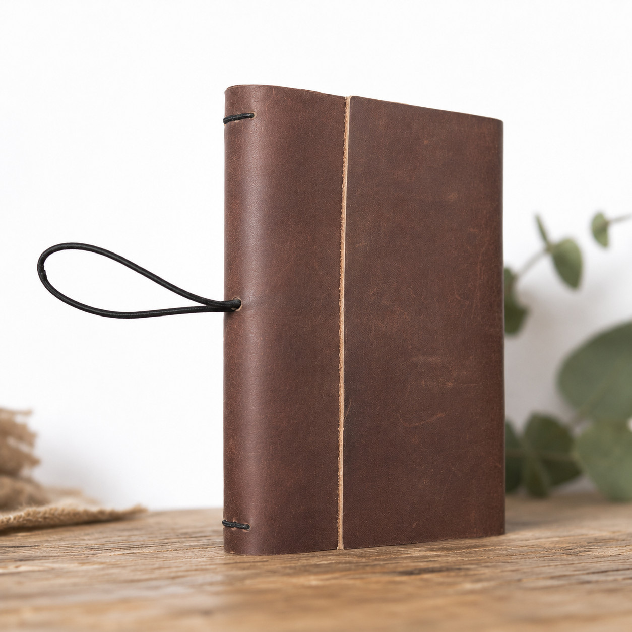 Handmade Leather Journal with 3 Notebook, Refillable A6 Full Grain Leather