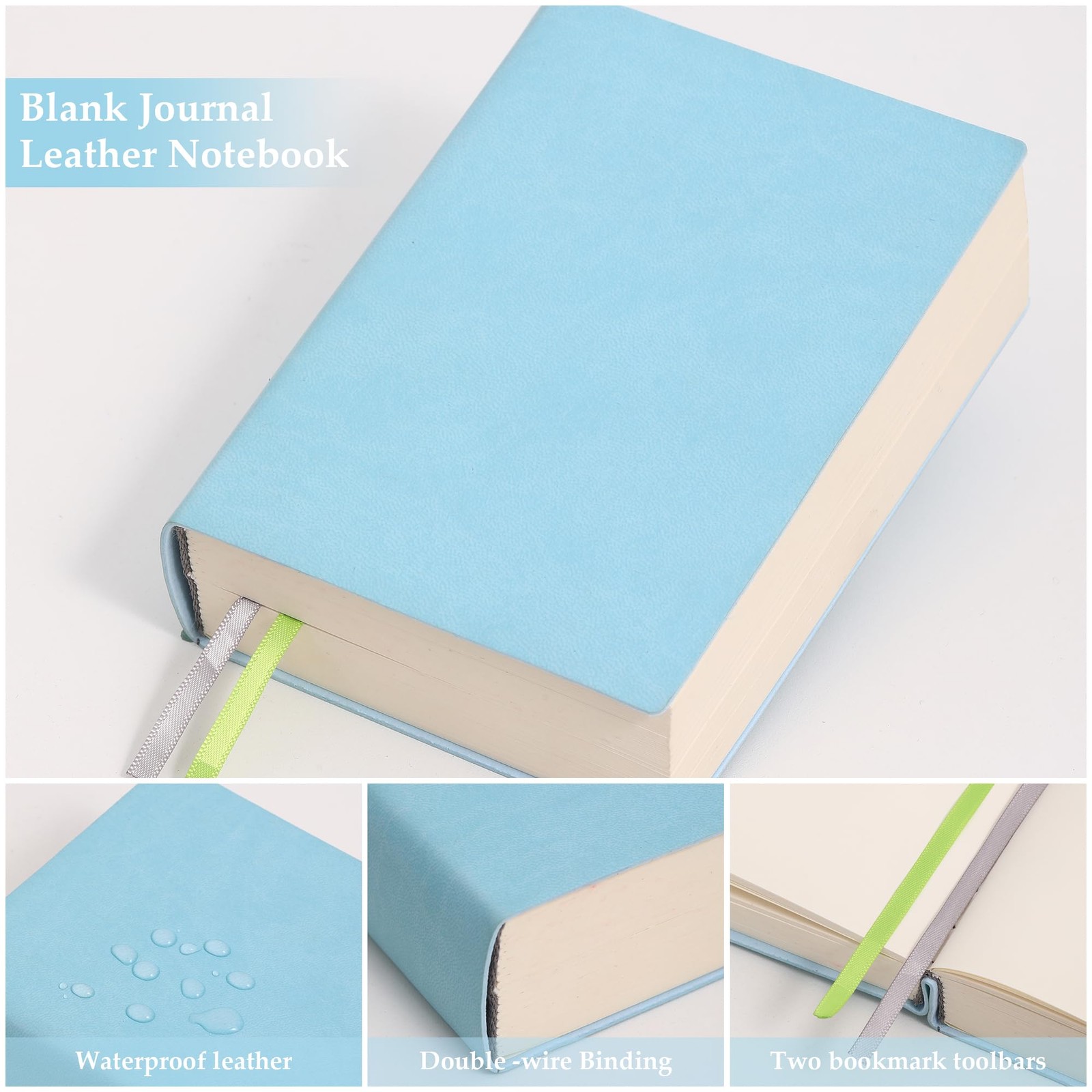 Thick Blank Journal Notebook 720 Pages 3.9 × 5.5 No Lines Soft Leather Pocket…