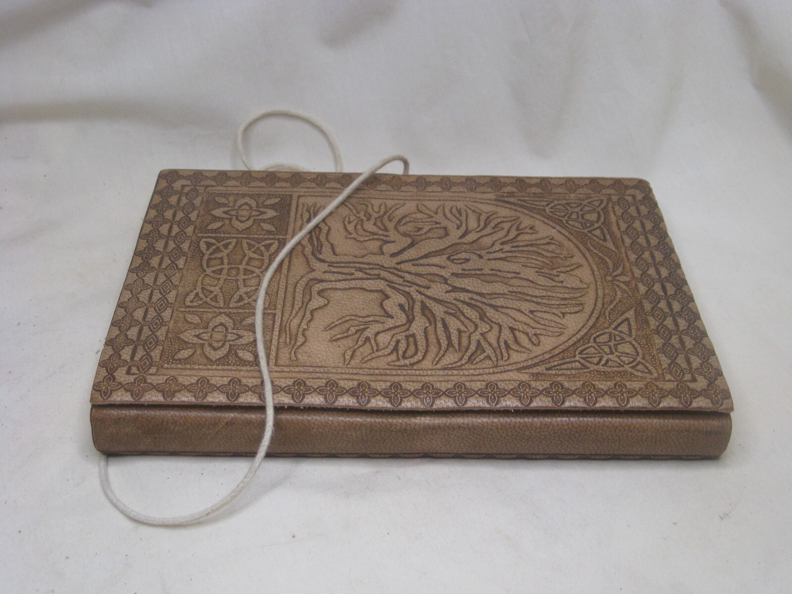 blank page journal leather tree detailed cover book unlined notebook sketchbook