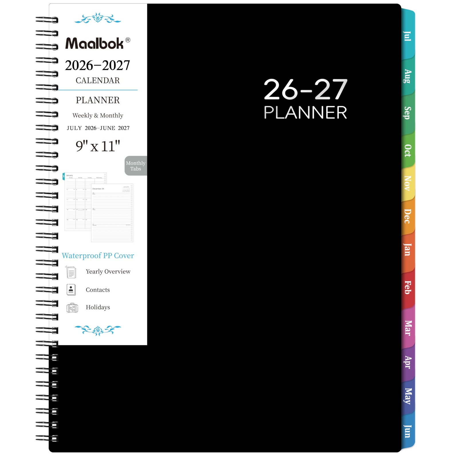 Planner 2026-2027, Academic Planner2026-2027 – 2026-2027 8.9″ x 11.2″, Black