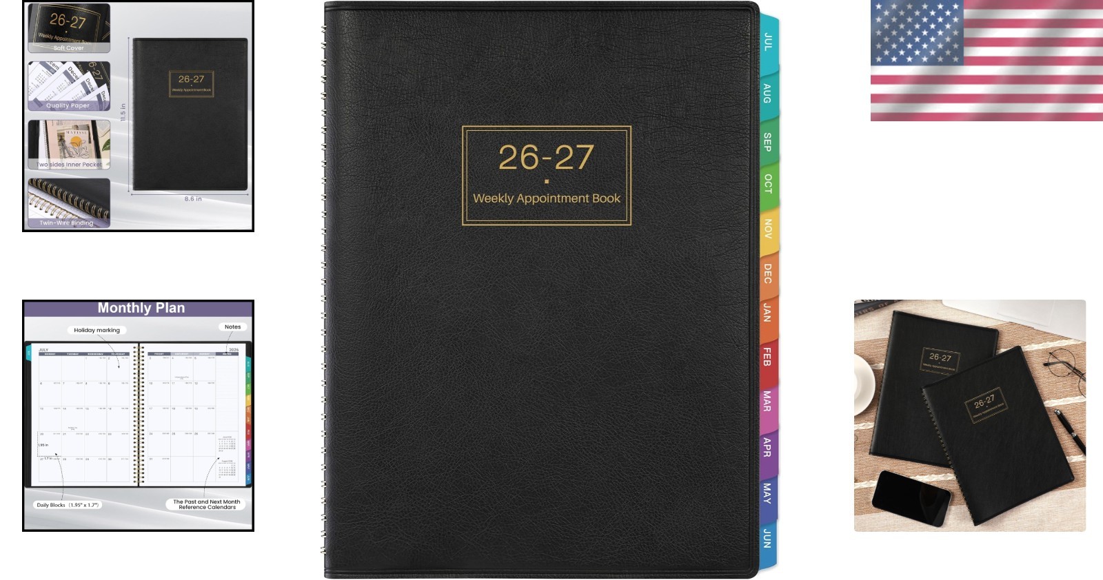 2026-2027 Professional Appointment Book with Daily 15-Minute Planning Guide