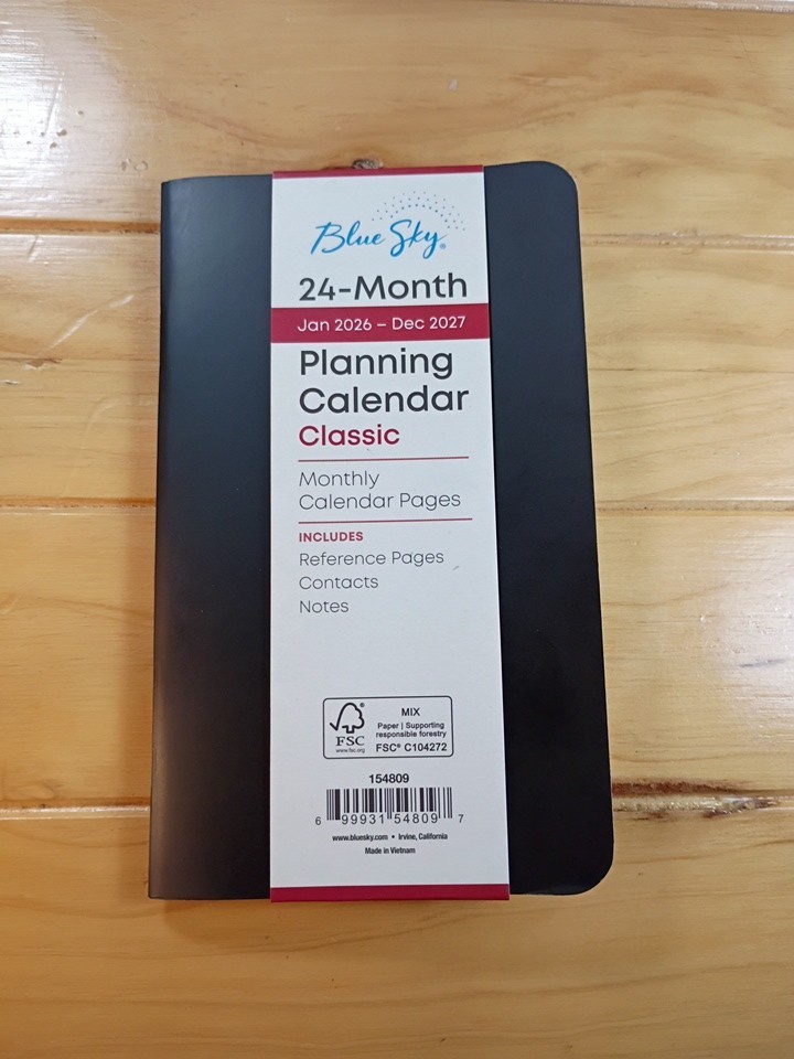 Blue Sky 24 Month Jan 2026- Dec 2027 Planning Calendar Classic Pocket Size New