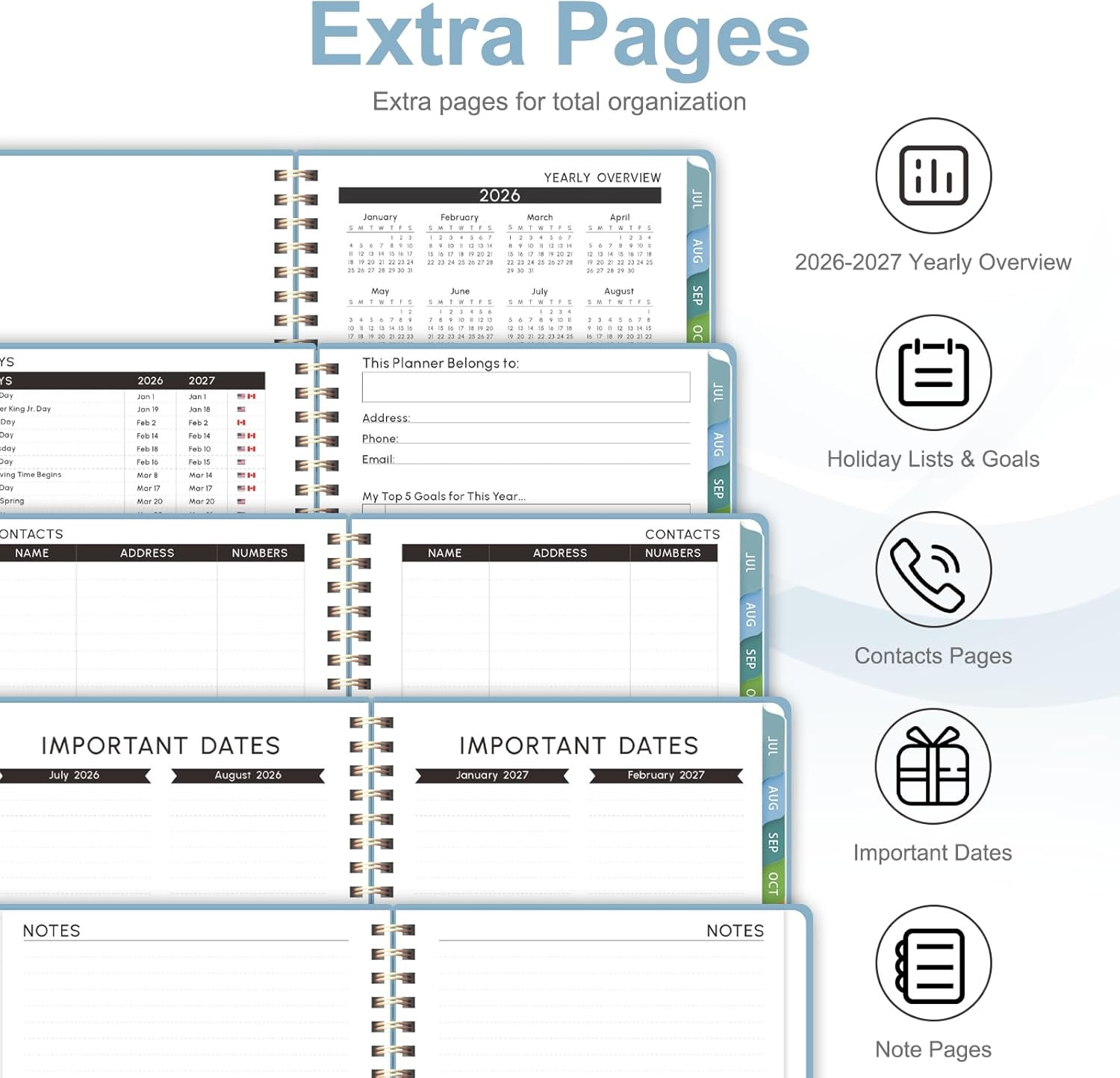Planner 2026-2027, Academic Weekly and Monthly Calendar Planner, July 2026 – Jun