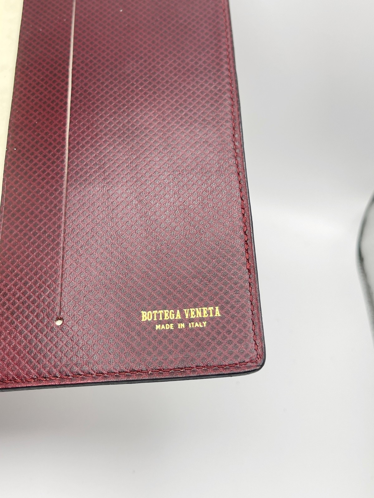 Vintage Bottega Veneta Leather Address Book Made in Italy Organizer Burgundy Red
