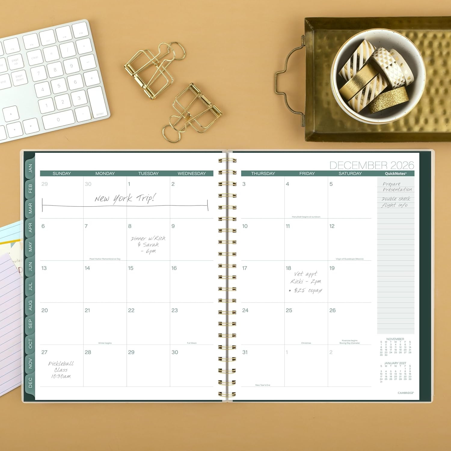 2026 Planner, Weekly & Monthly, 8-1/2″ x 11″, Large, Emerald Isle (1758-905-26)