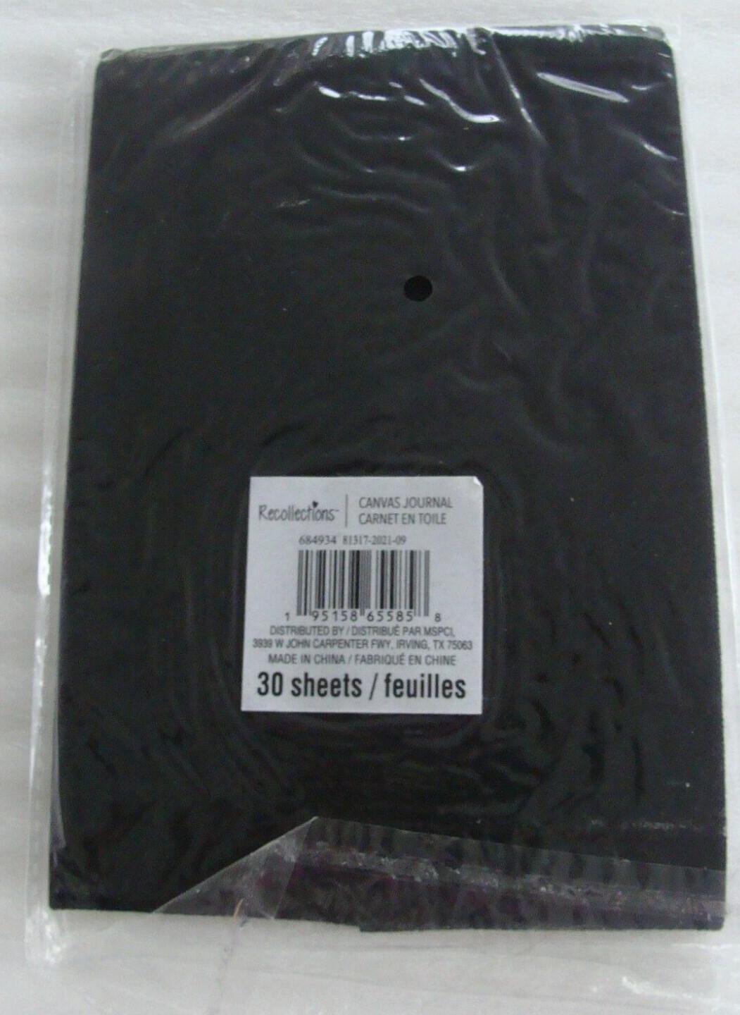 NEW SEALED Recollections Canvas Journal Size 5×7″ Black 684933
