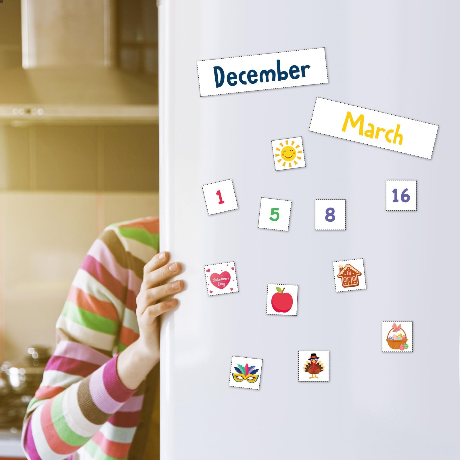 Copkim Colorful Calendar Magnets Set, Include Magnetic as pictures shown